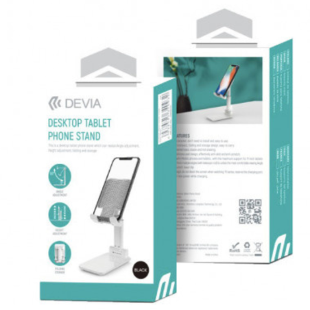 Support Téléphone Portable Réglable et Pliable - DEVIA - Blanc — Devia · Smarty Paris 18e